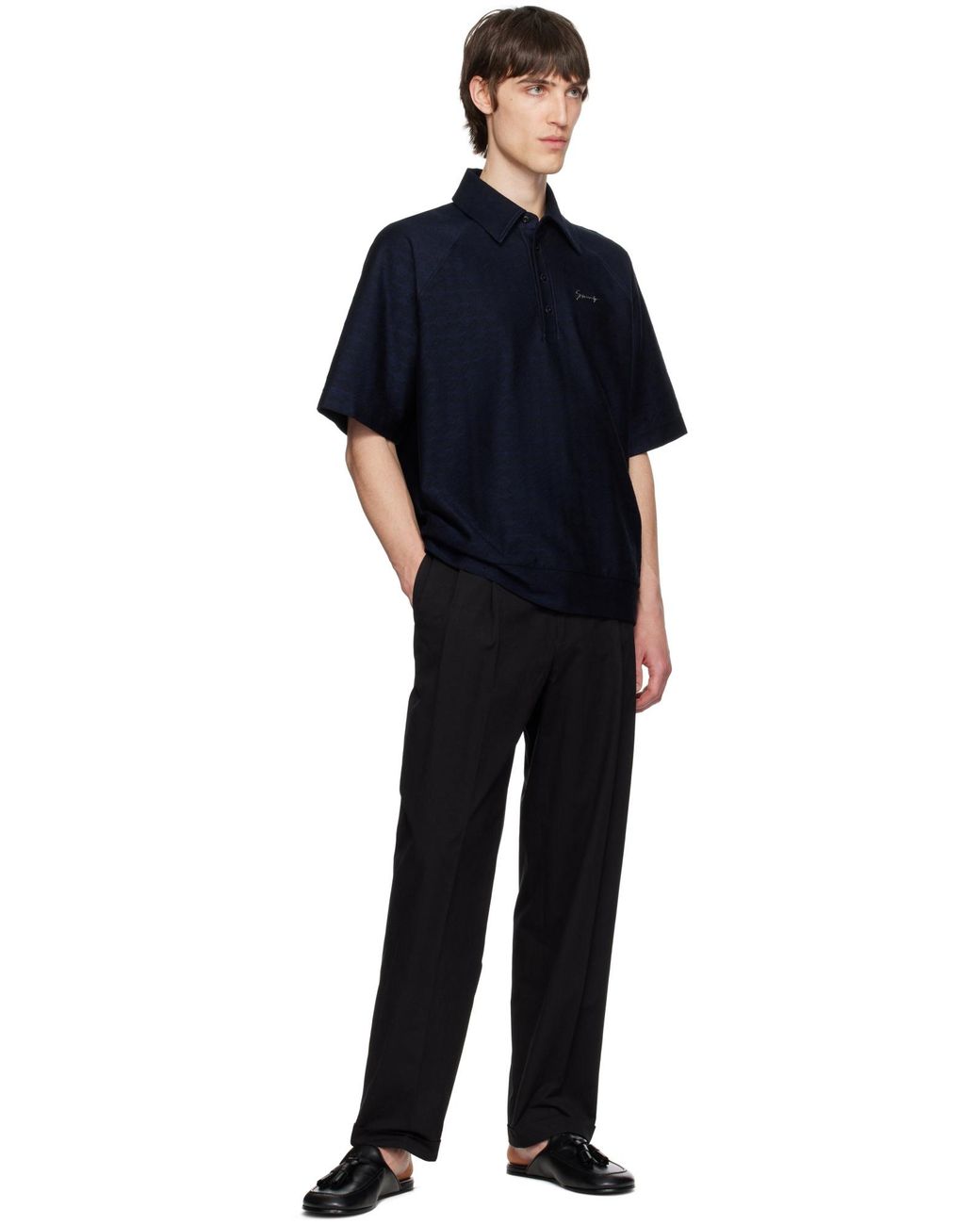 Givenchy Blue Monogram 72 Jacquard Polo Shirt for men