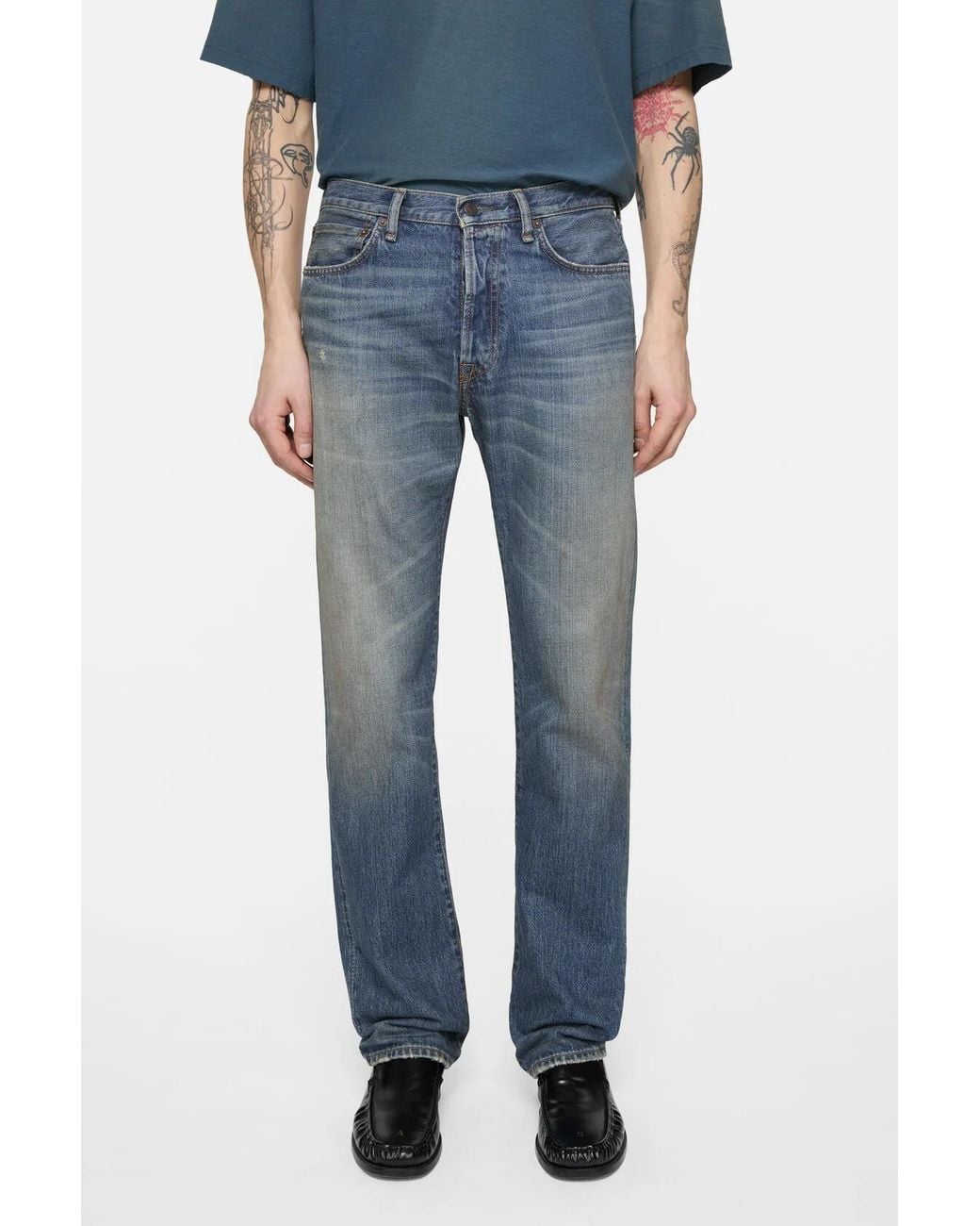 Acne Blue Loose Fit Jeans for men