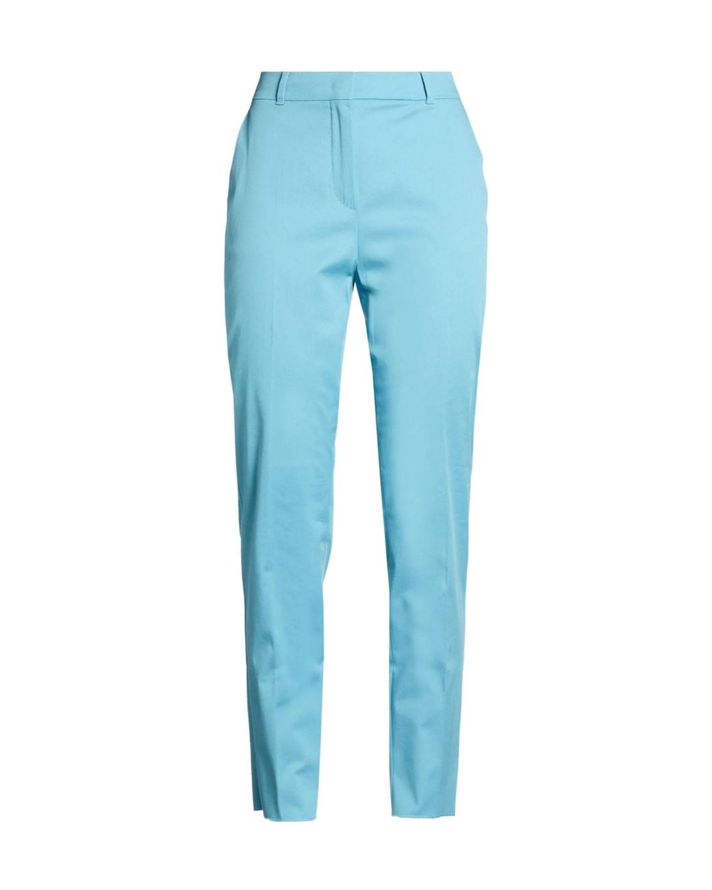 Max Mara Blue Solid Color Slim-Fit Pants