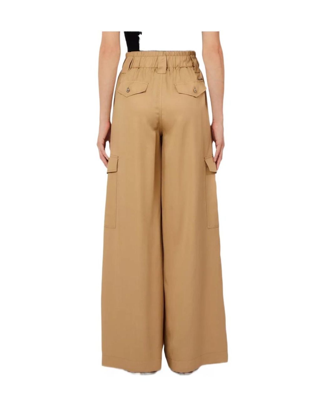 Liu Jo Natural Elasticated Waistband Wide-Leg Pants