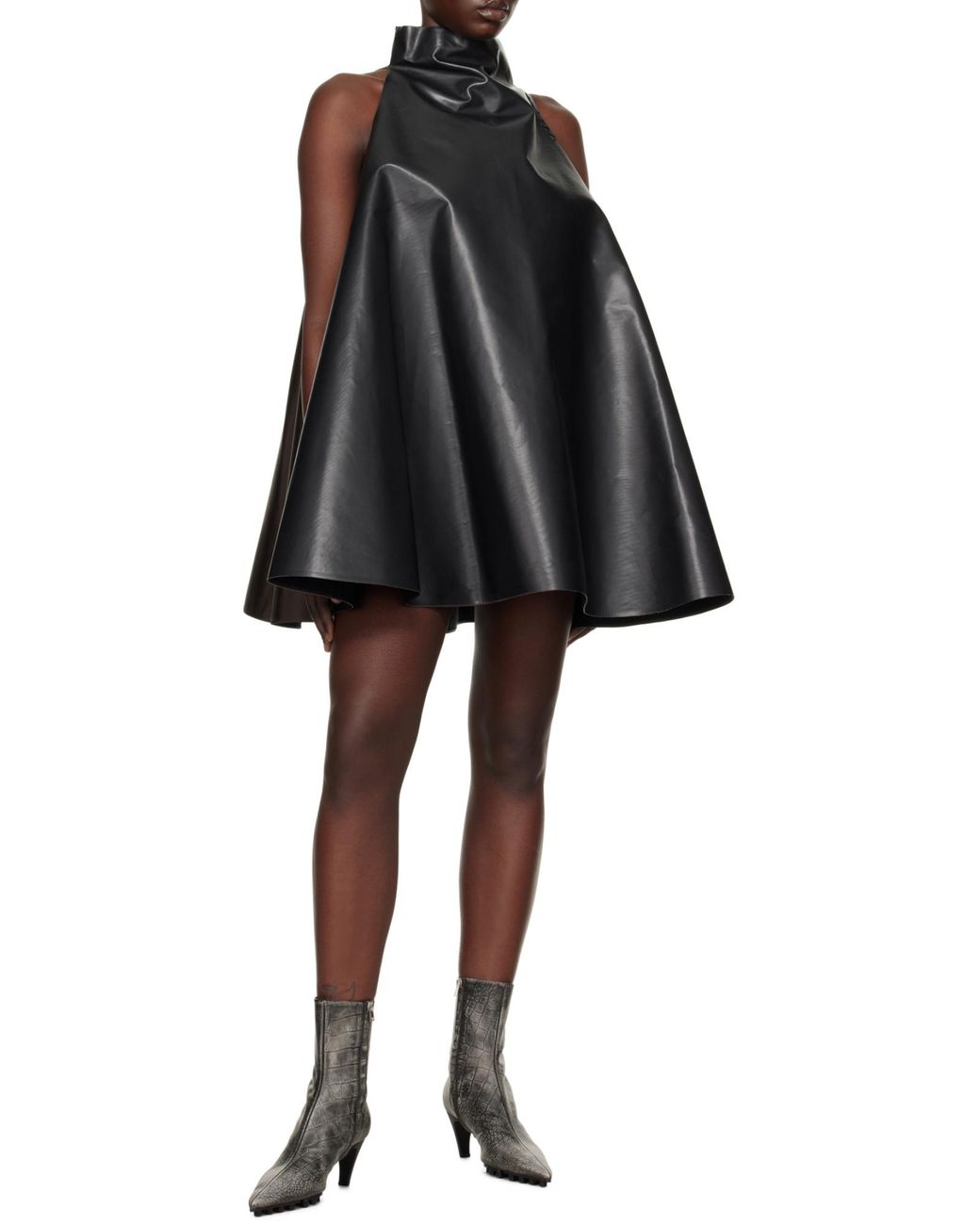 Marni Black Two-Toned High-Neck Trapeze Dress