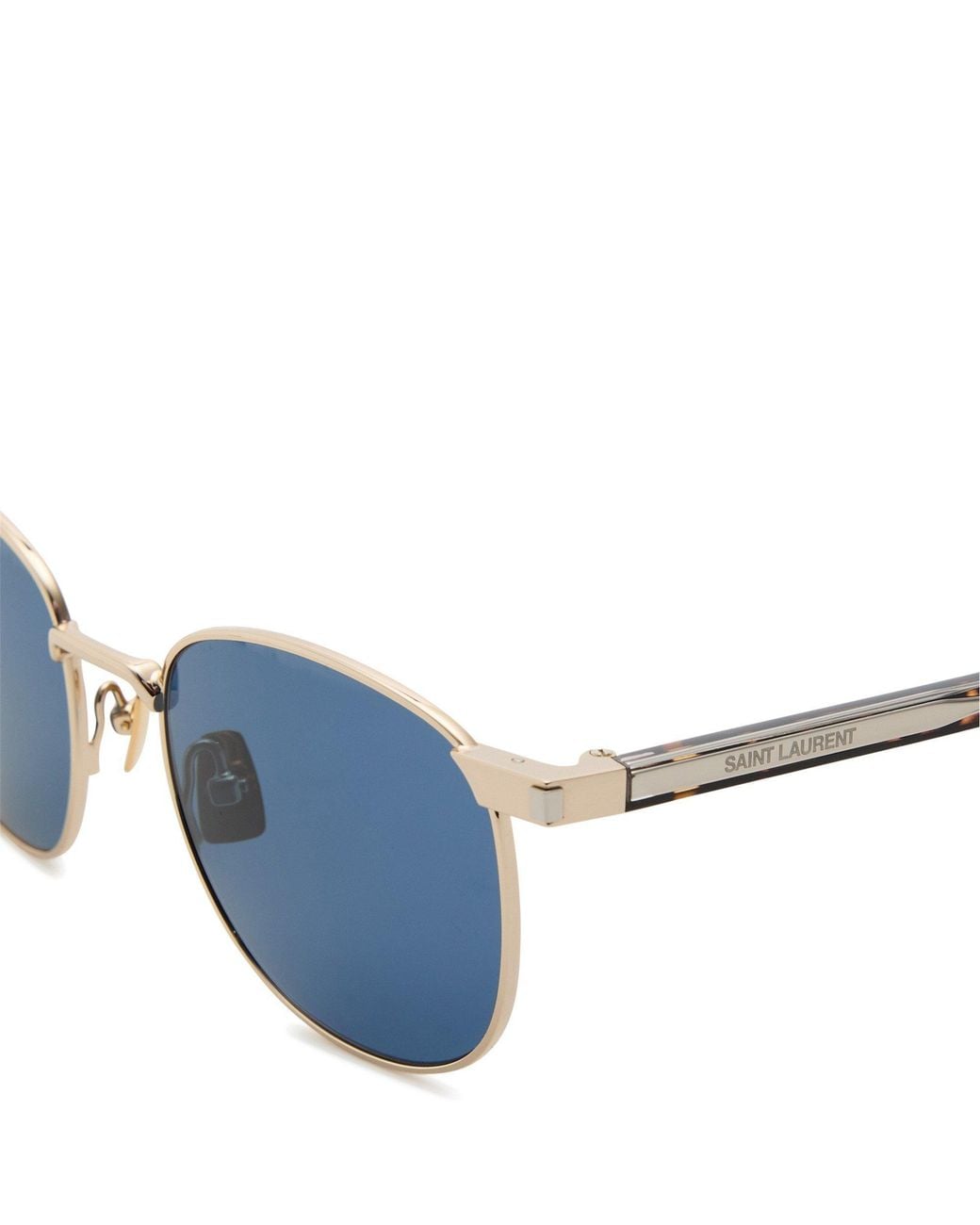 Visualize Meter Squared Saint Laurent Thin-Frame Square Sunglasses in Blue | Lyst