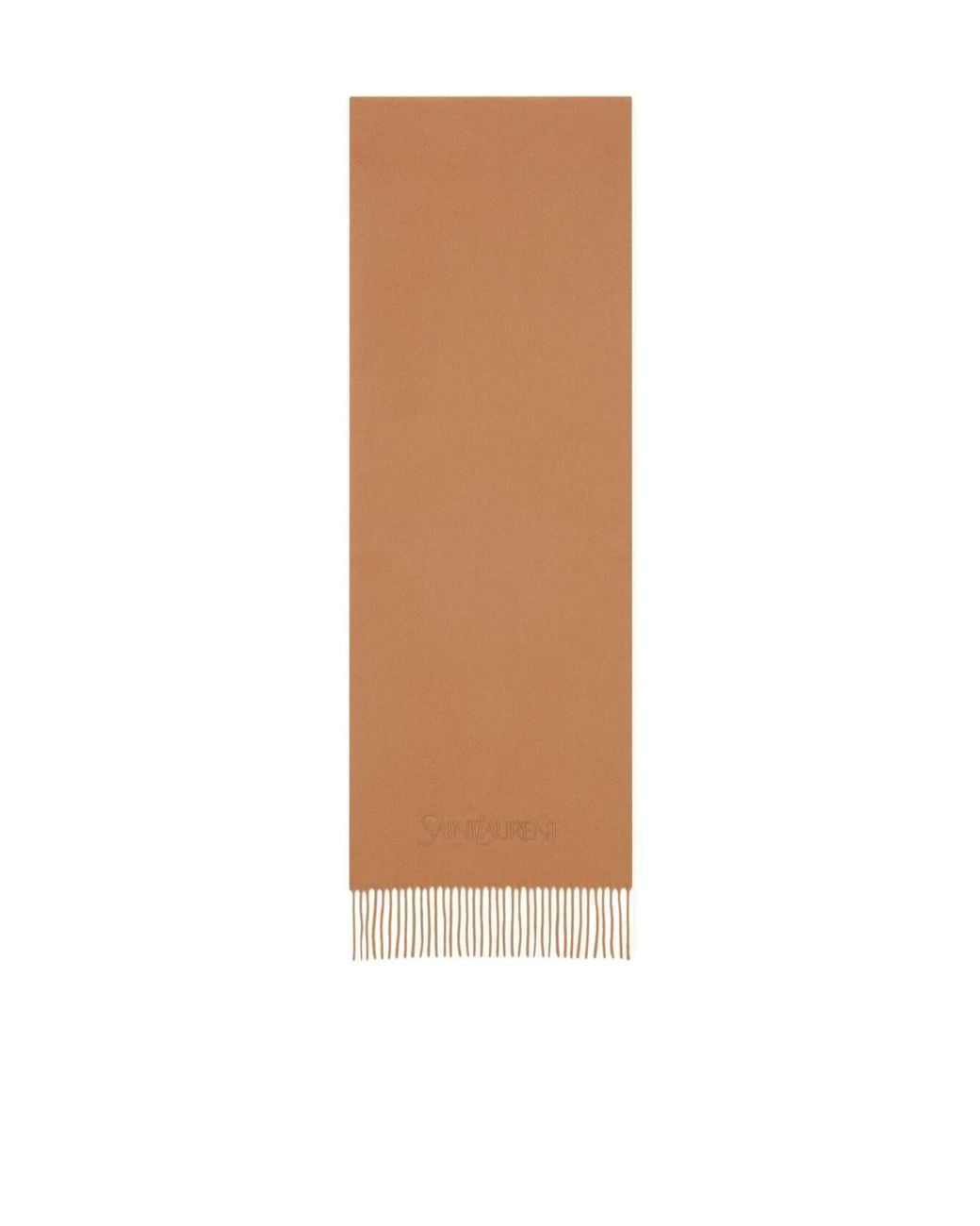 Saint Laurent Brown Logo Embroidered Scarf
