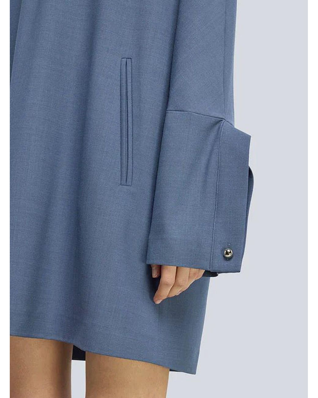 Semicouture Blue Long-Sleeve Mini Dress