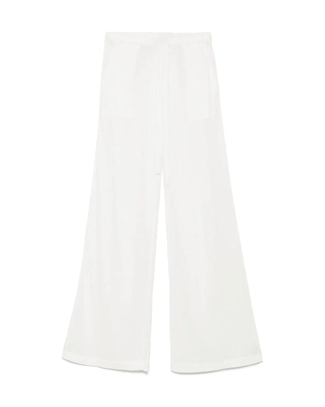 P.A.R.O.S.H. White Wide-Leg Pants With High Waist