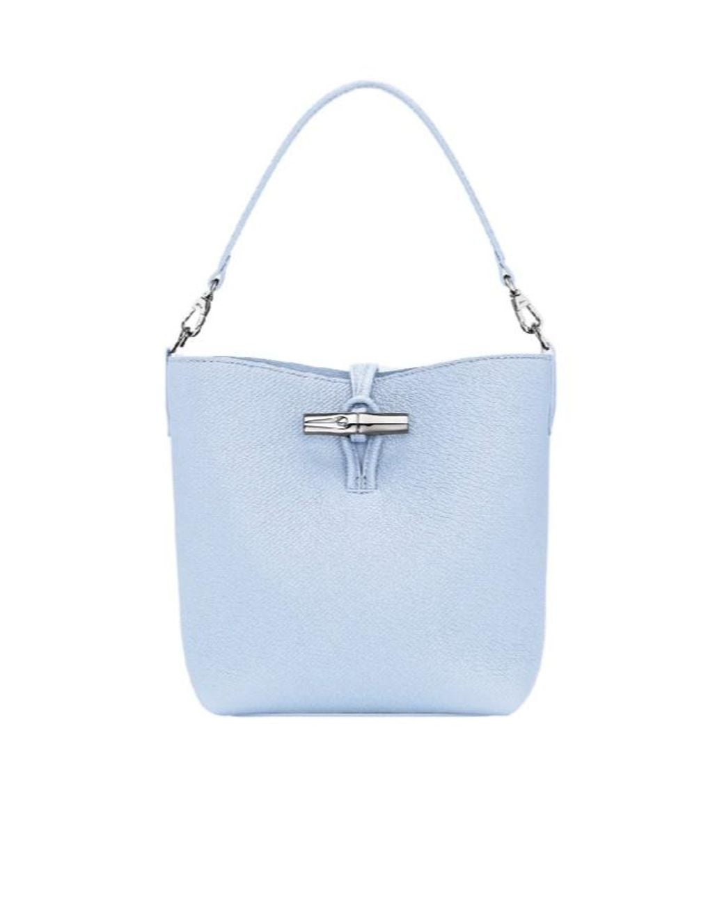 Longchamp Blue Mini Le Roseau Leather Shoulder Bag