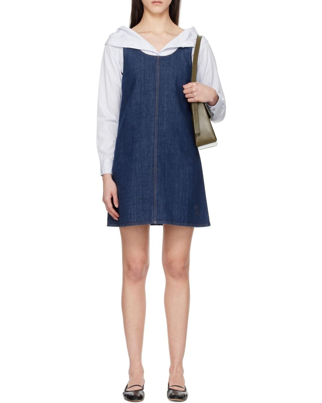 AMI Blue Ami Short Strappy Dress