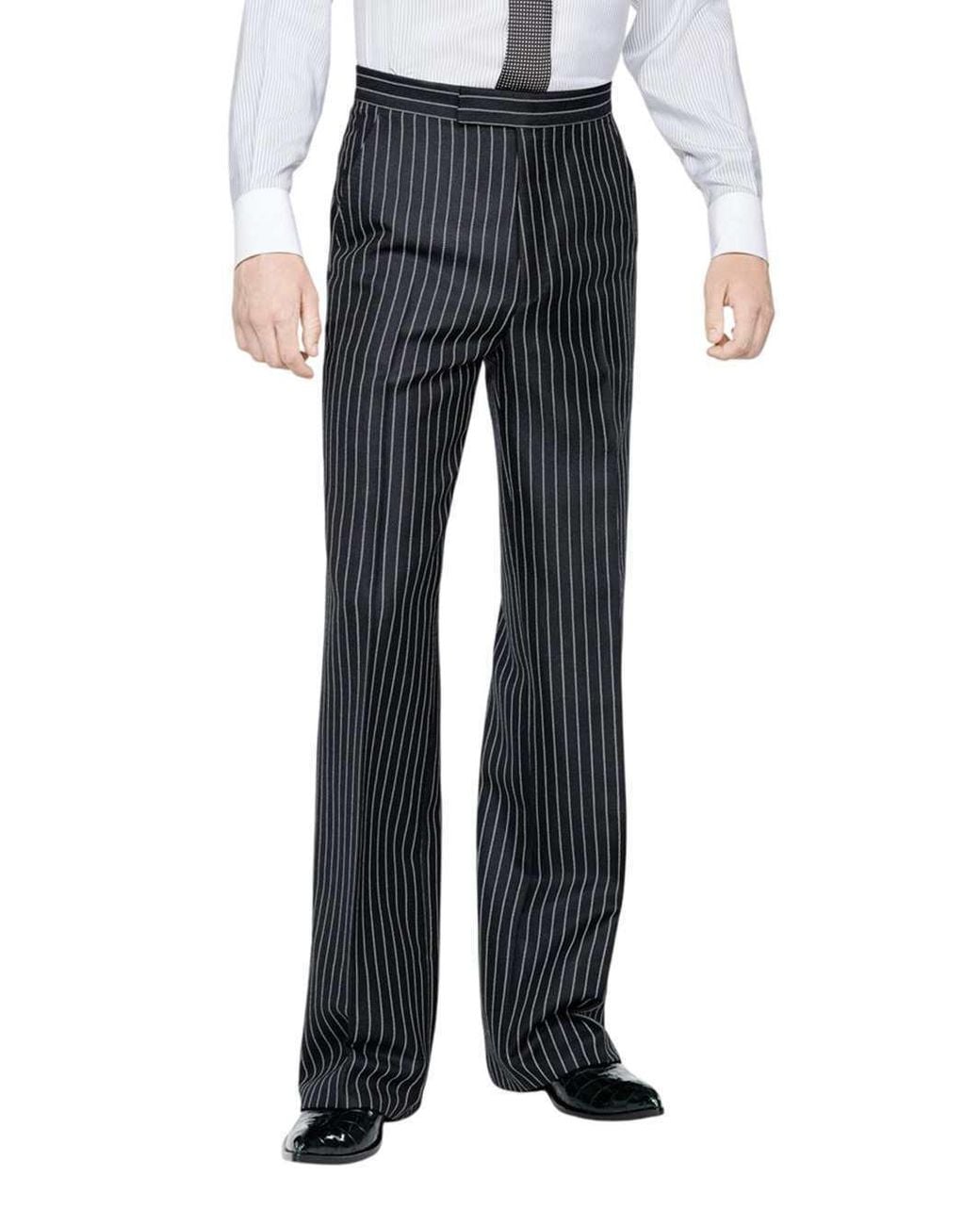 Tom Ford Blue Stripe High-Waist Wide Pant for men