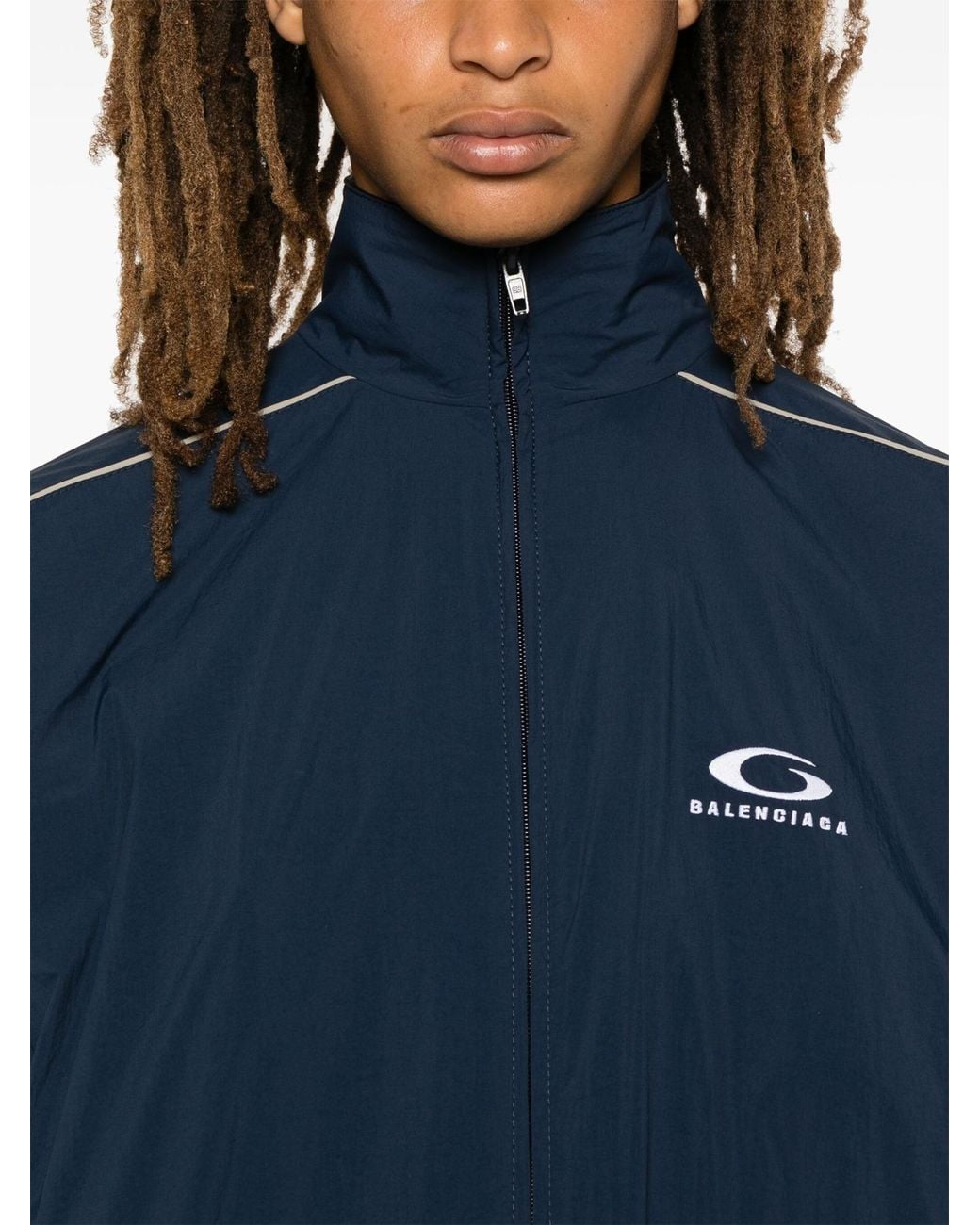 Balenciaga Blue Reversible Zip-Up Jacket for men
