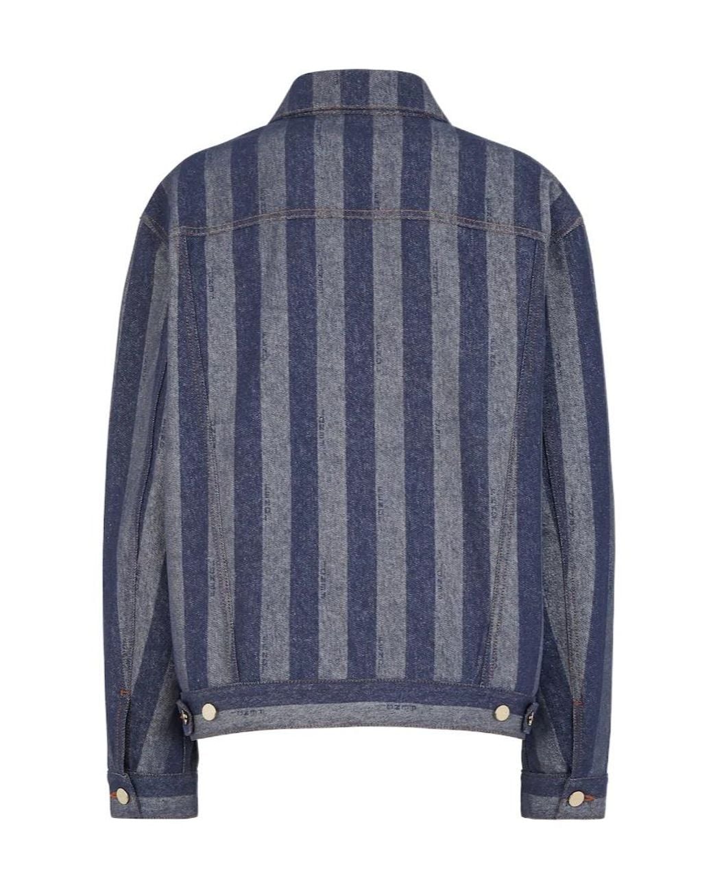 Fendi Blue Striped Button-Up Jacket