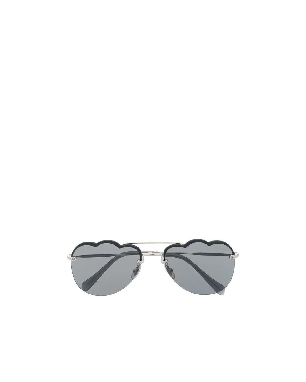 Miu Miu Metallic Eyewear Pilot Frame Sunglasses
