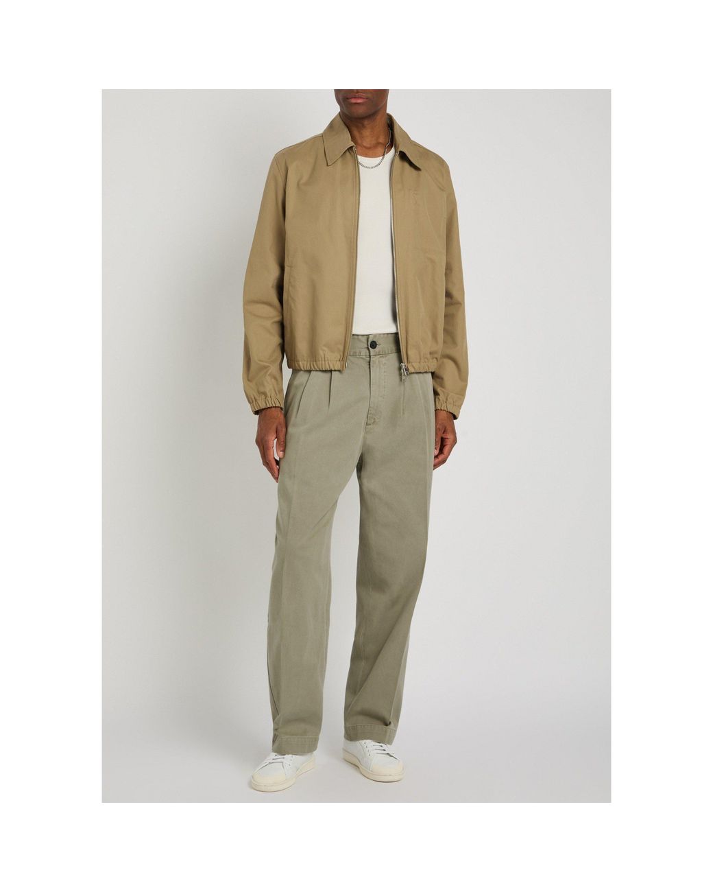Agolde Green Double-Pleated Casual Trousers for men