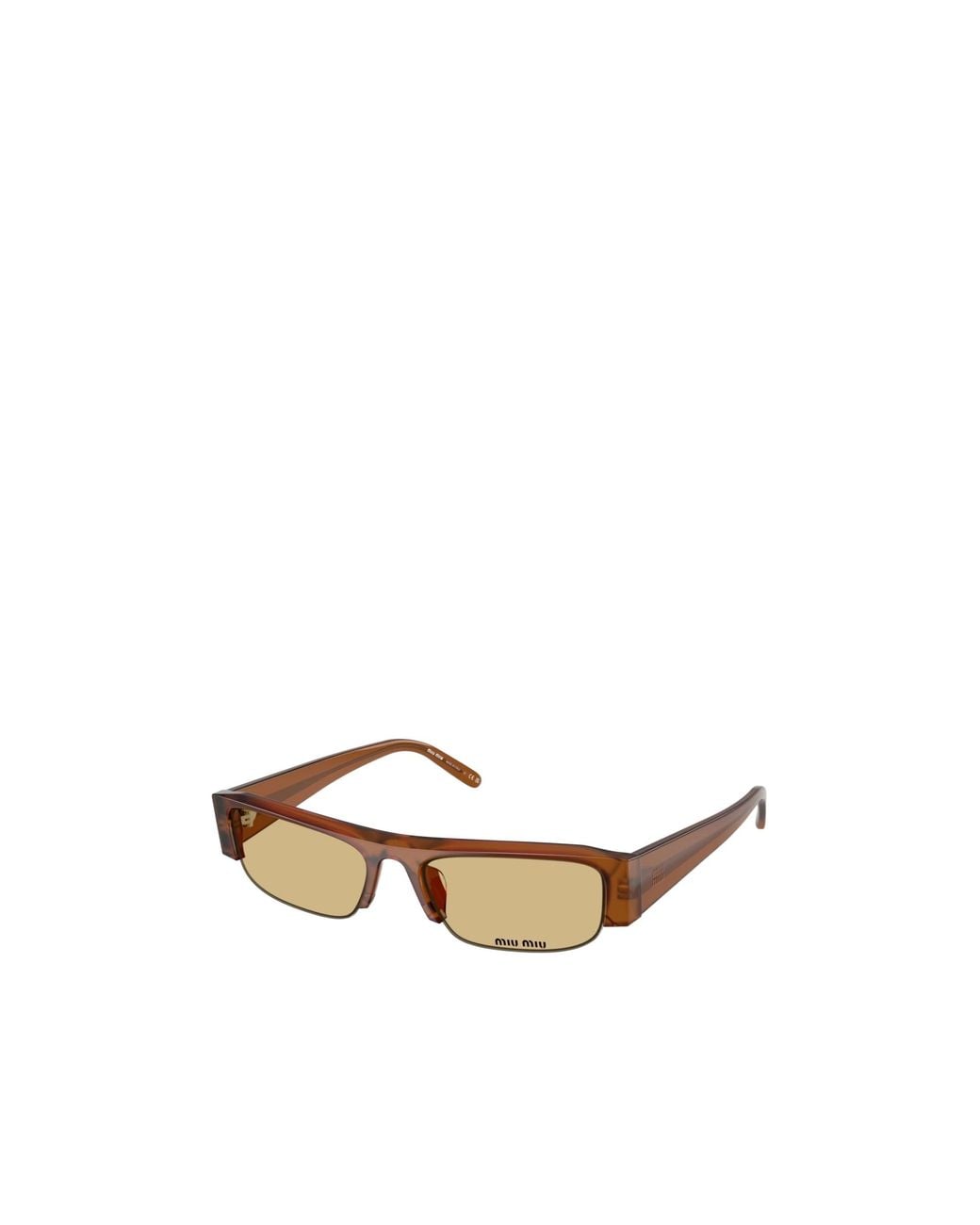Miu Miu White Eyewear Rectangle Frame Sunglasses