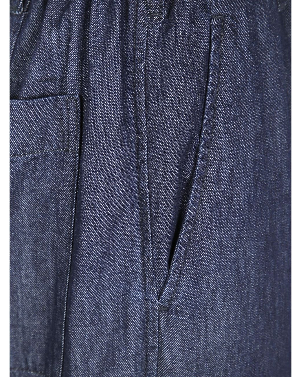 Dries Van Noten Blue Drawstring Casual Pants