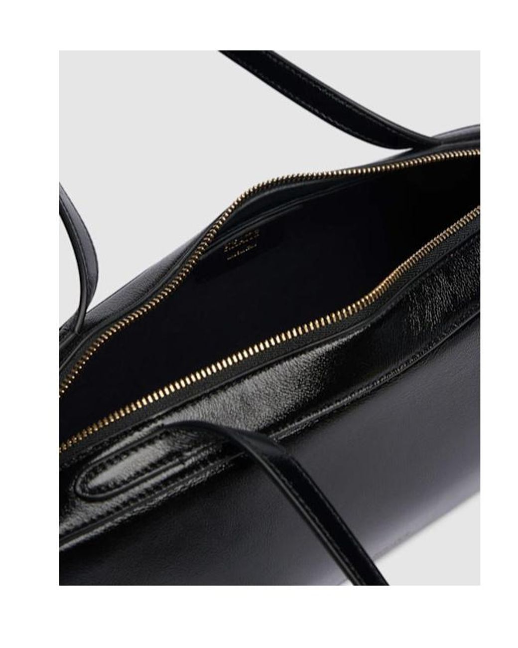 Khaite Black Simona Crackled Patent Shoulder Bag