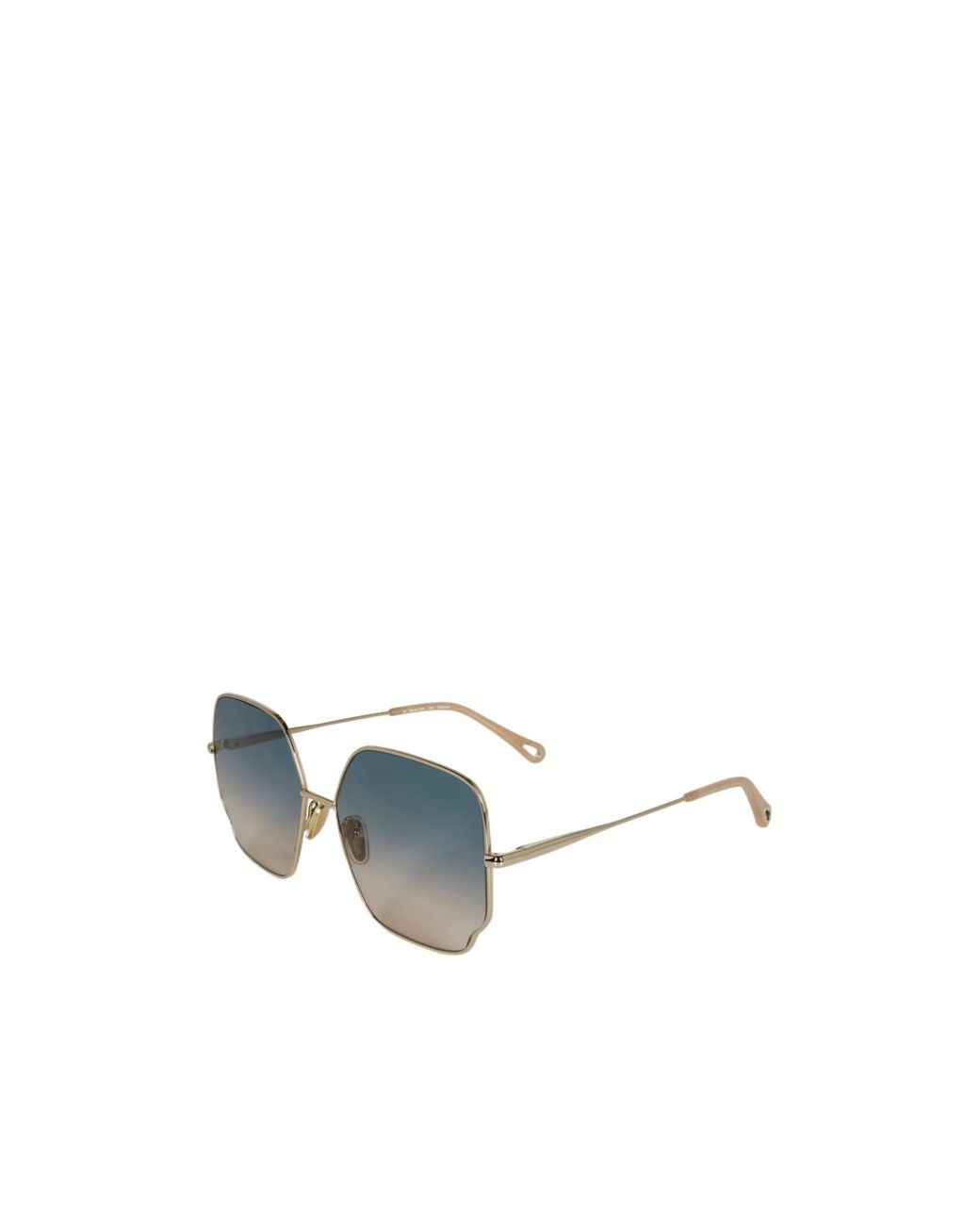 Chloé White Geometric Frame Sunglasses