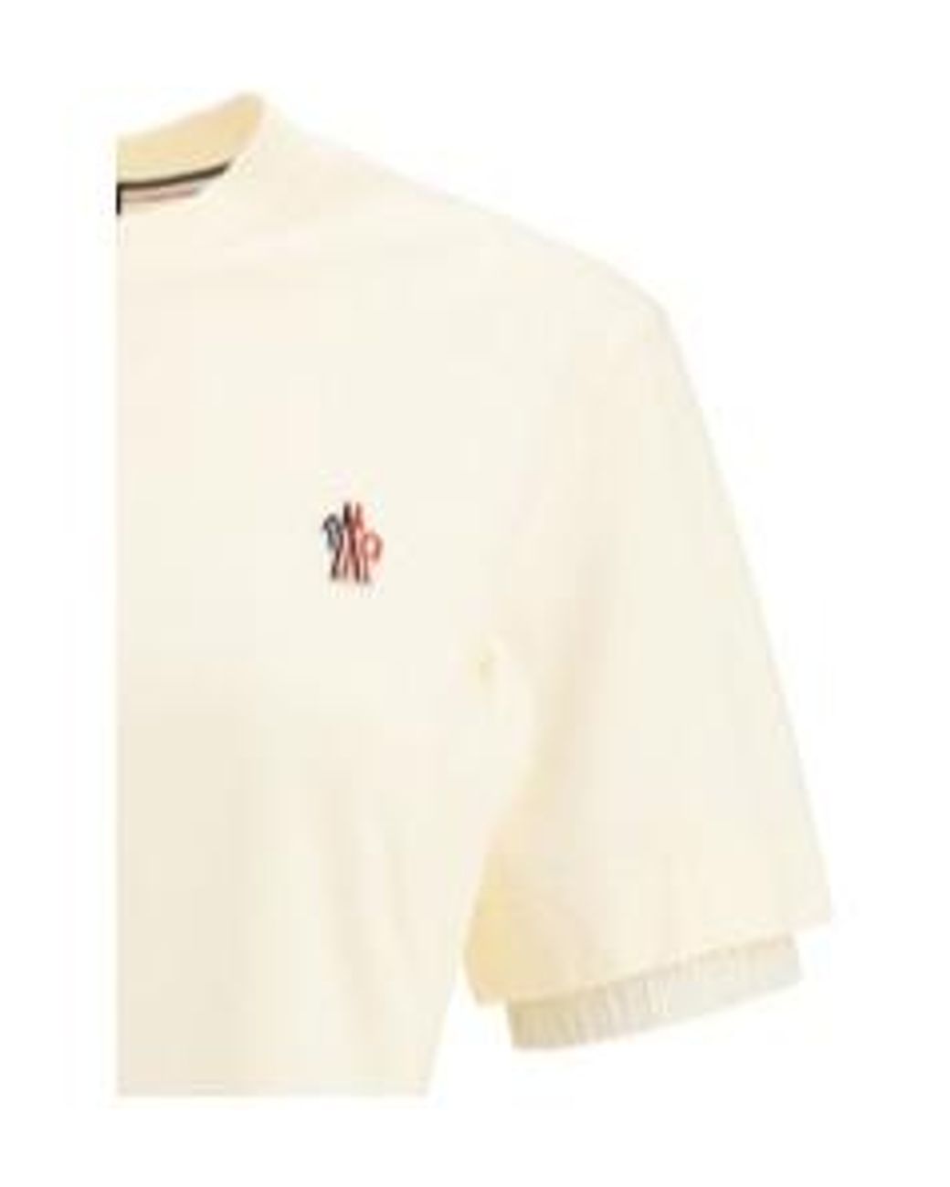 Moncler White Grenoble Logo Patch Crewneck T-Shirt