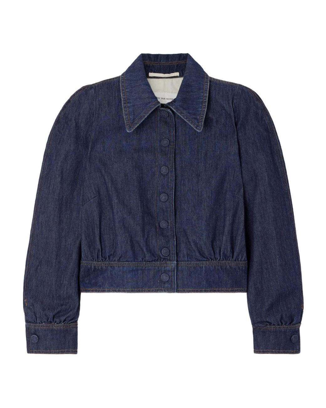 Dries Van Noten Blue Cropped Denim Jacket