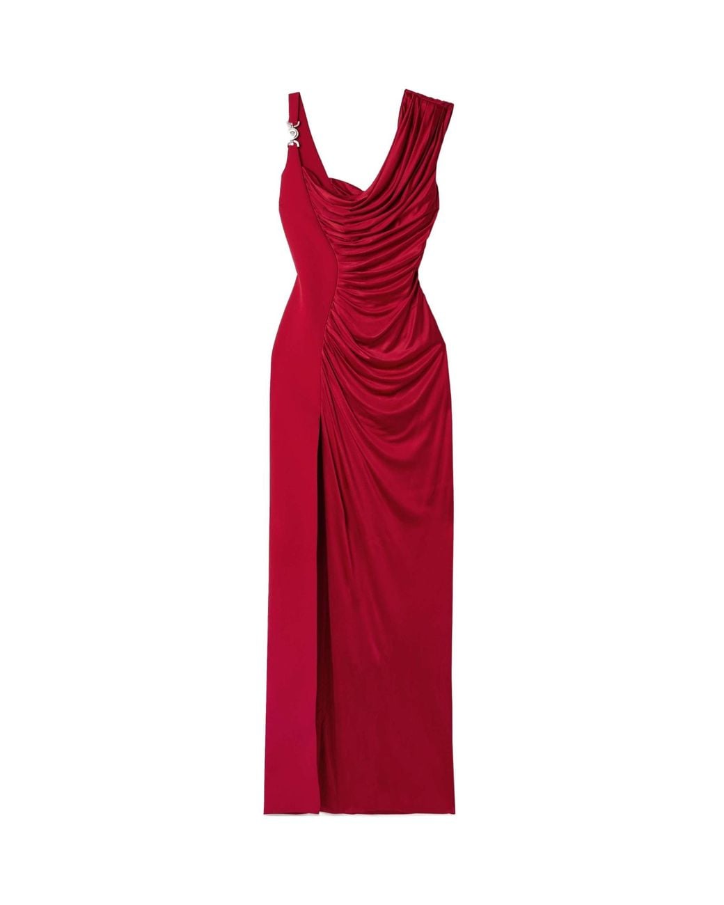 Versace Red Medusa '95 Draped Satin Gown