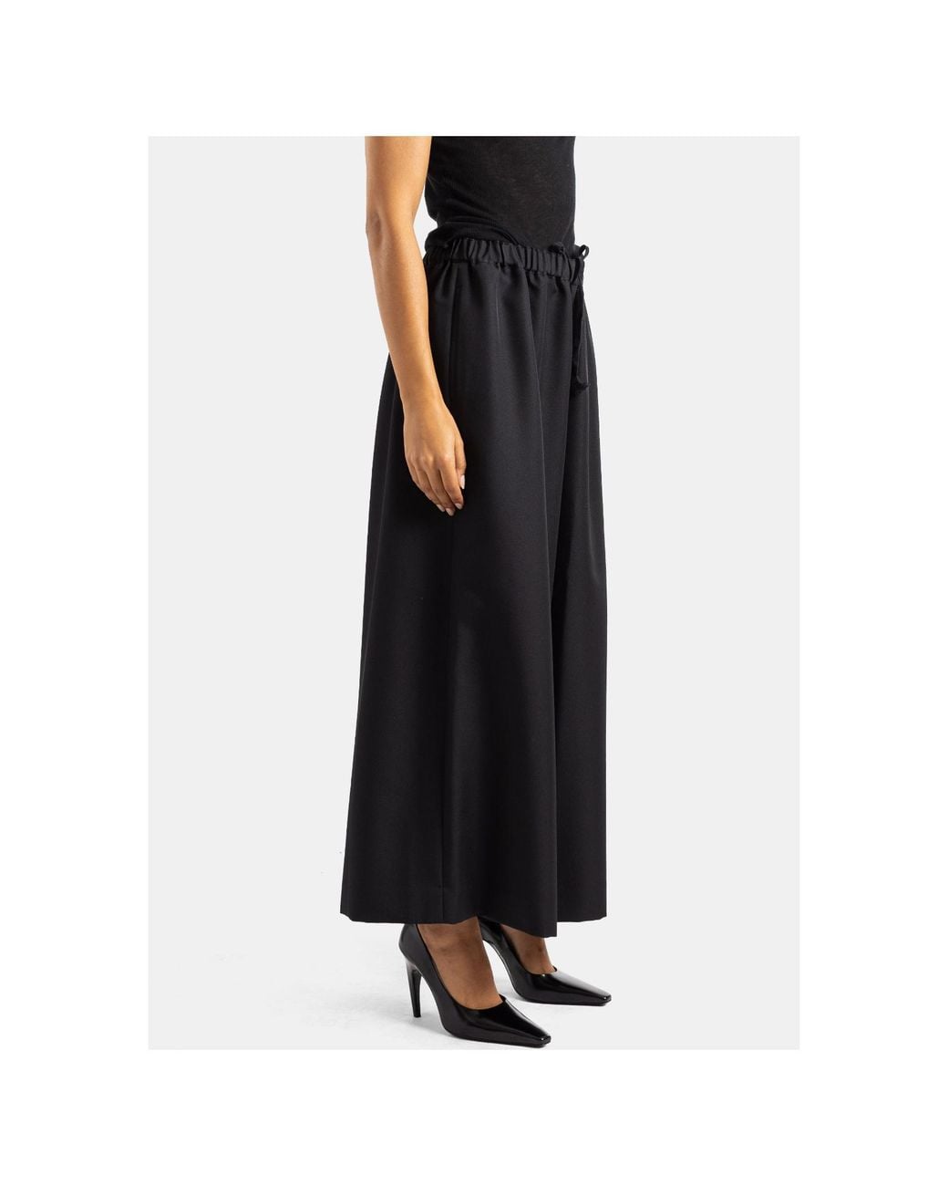 Comme des Garçons Black Wide-Leg Drawstring Casual Pants