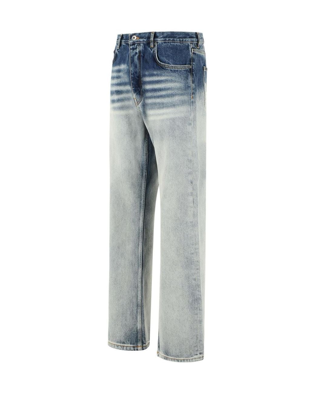 Off-White c/o Virgil Abloh Blue 'Half Arrow Slim Relaxed' Cotton Jeans for men