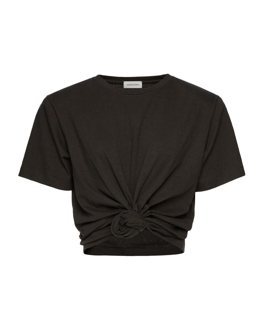 Magda Butrym Black Rose-Accent Short-Sleeve T-Shirt