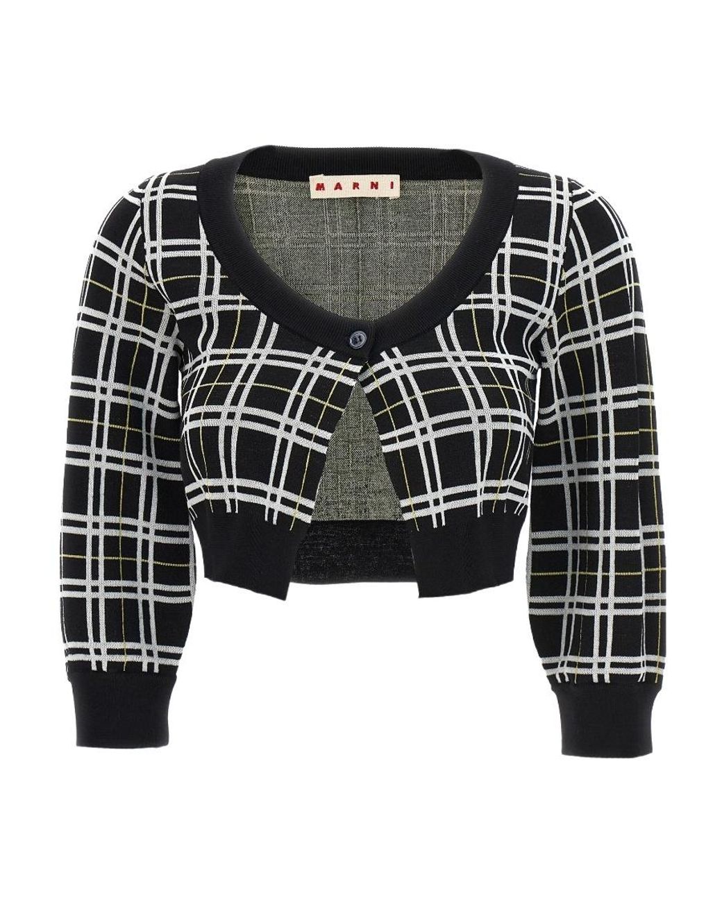 Marni Black Buttoned Cropped Cardigan