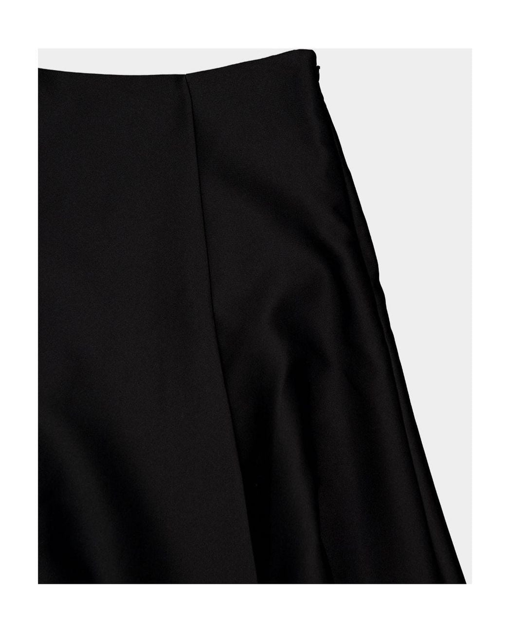 Roland Mouret Black Full Taffeta Midi Skirt