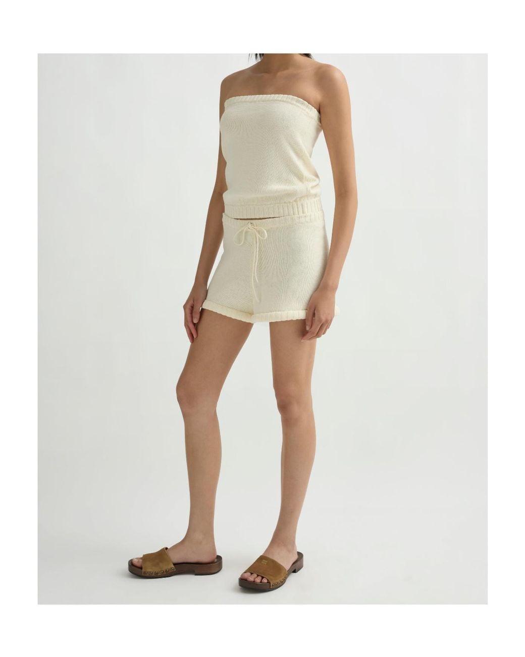 Posse Natural Teo Drawstring Knit Shorts