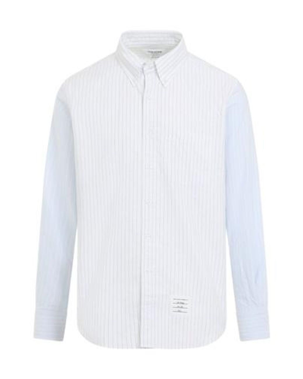 Thom Browne White Stripe Panel Button-Down Shirt for men