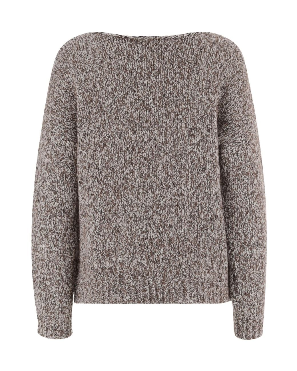 Bruno Manetti Gray Mélange Crew-Neck Knitted Sweater