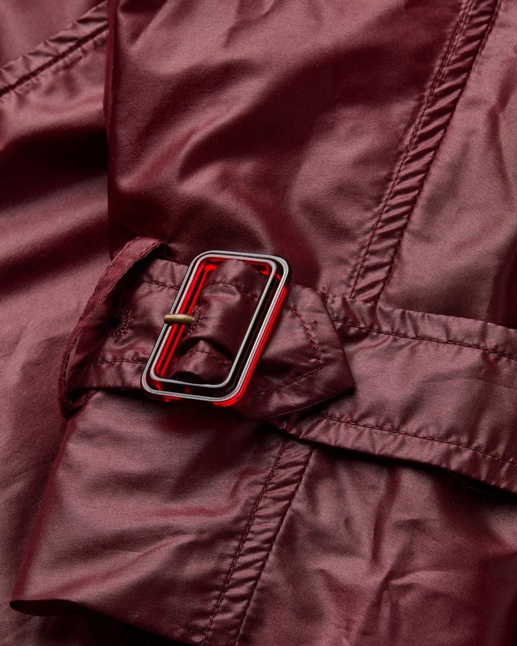 Saint Laurent Red Lavallière Double-Breasted Trench Coat