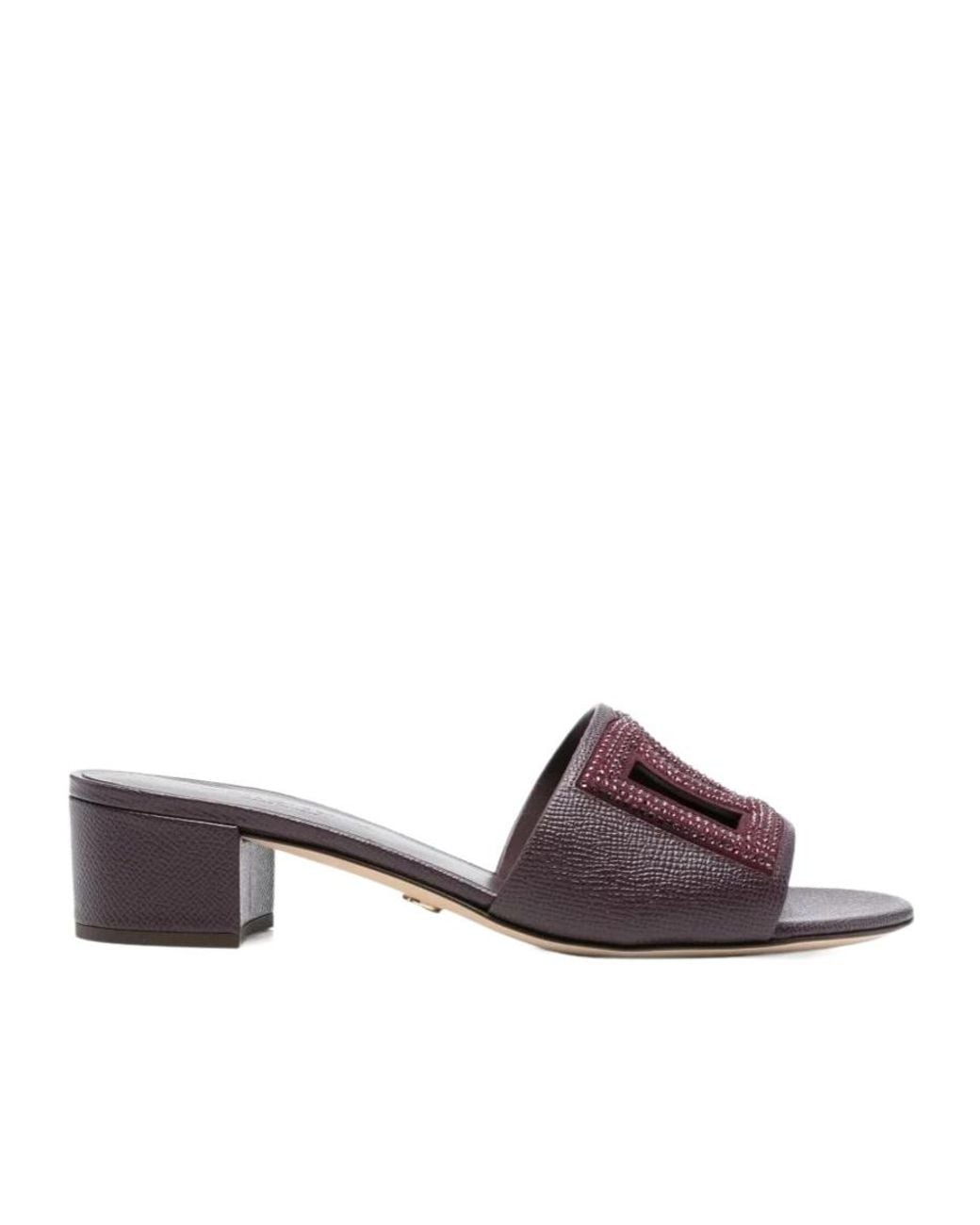 Dolce & Gabbana Brown Cut-Out Logo Slides