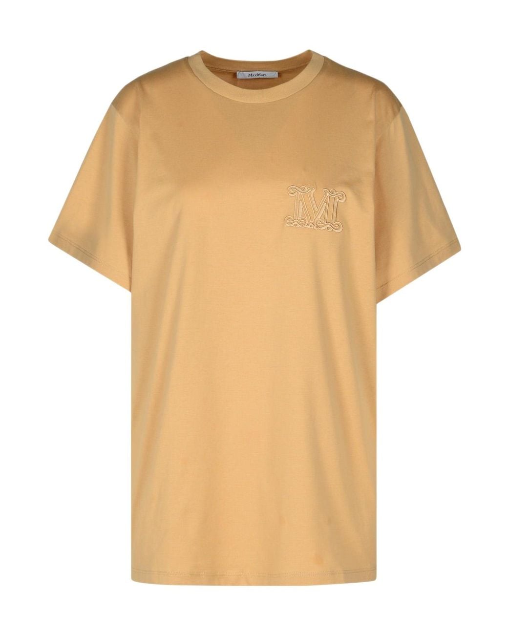Max Mara Natural Mango Logo Embroidered Crewneck Top