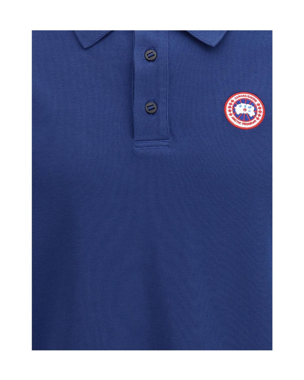 Canada Goose Blue Beckley Logo Patch Polo Shirt for men