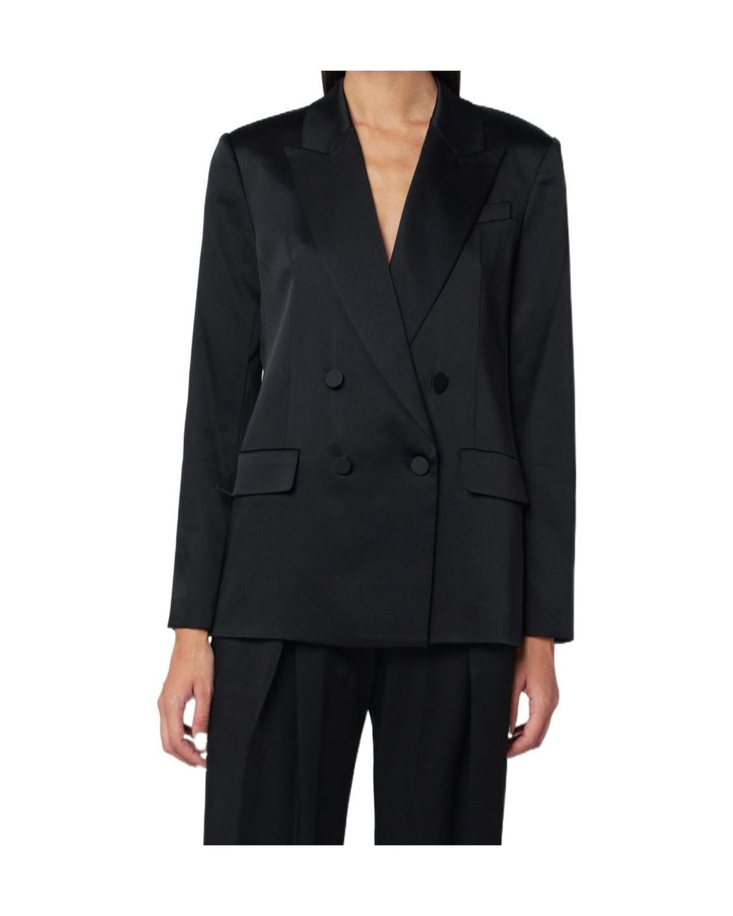 Jonathan Simkhai Black Double-Breasted Tailored Blazer