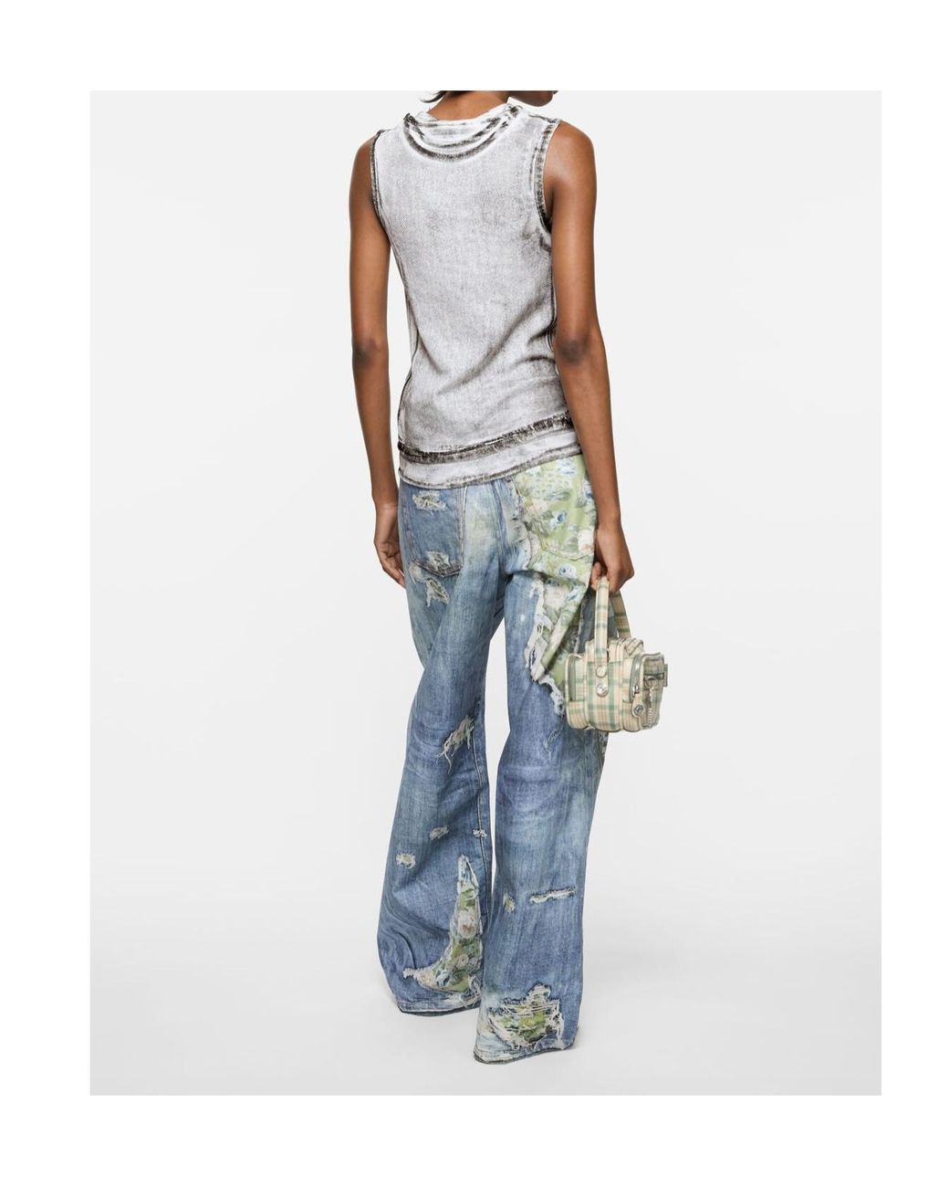 Acne Gray Logo-Print Top