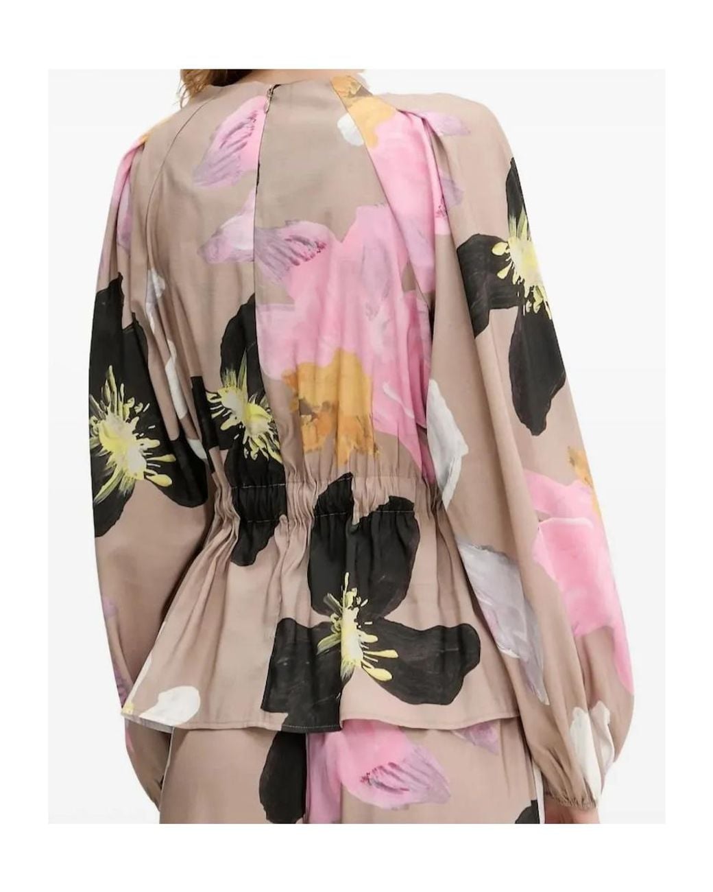 Stine Goya Multicolor Floral-Print Belted Blouse