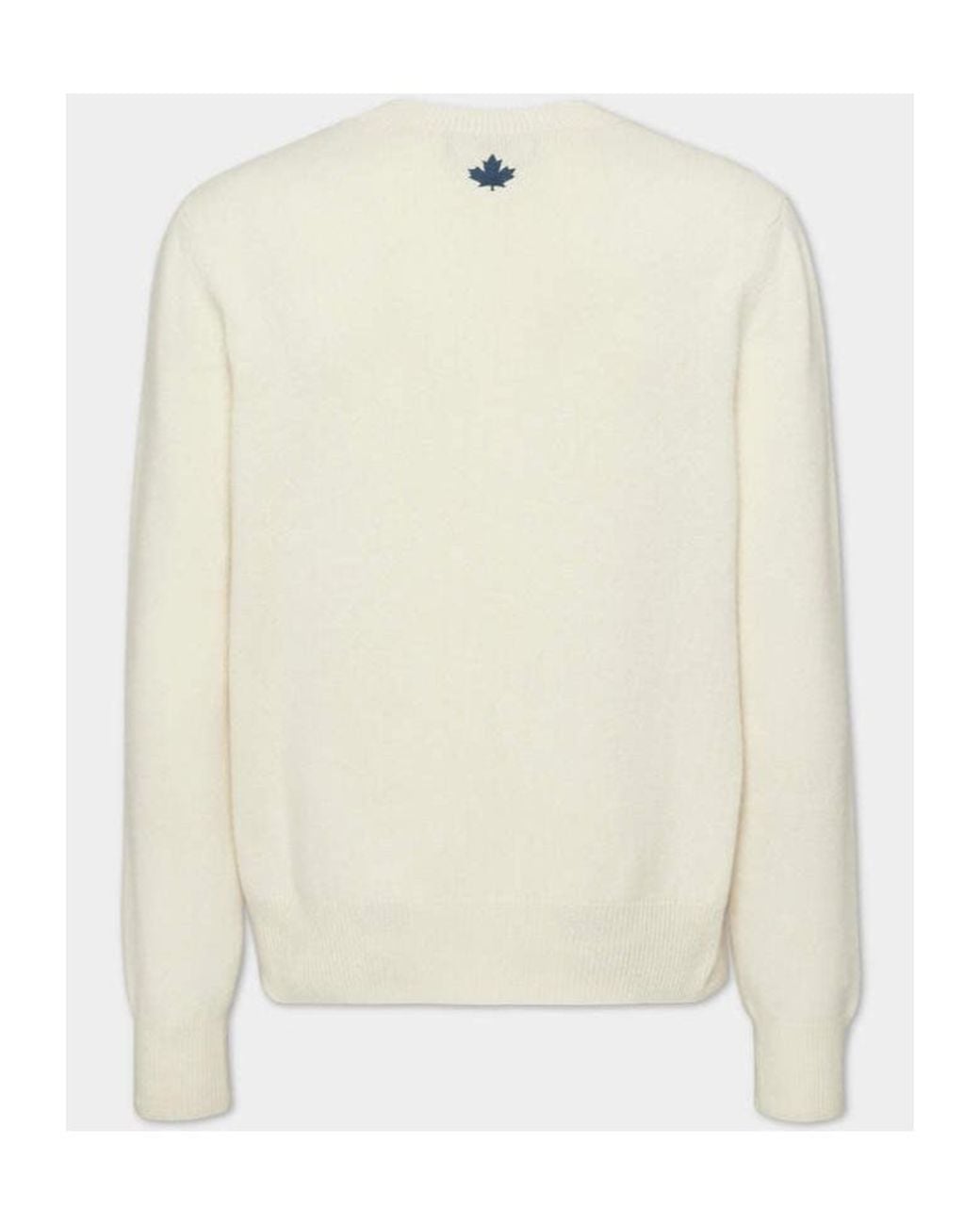 DSquared² White Logo Embroidered Crewneck Jumper for men