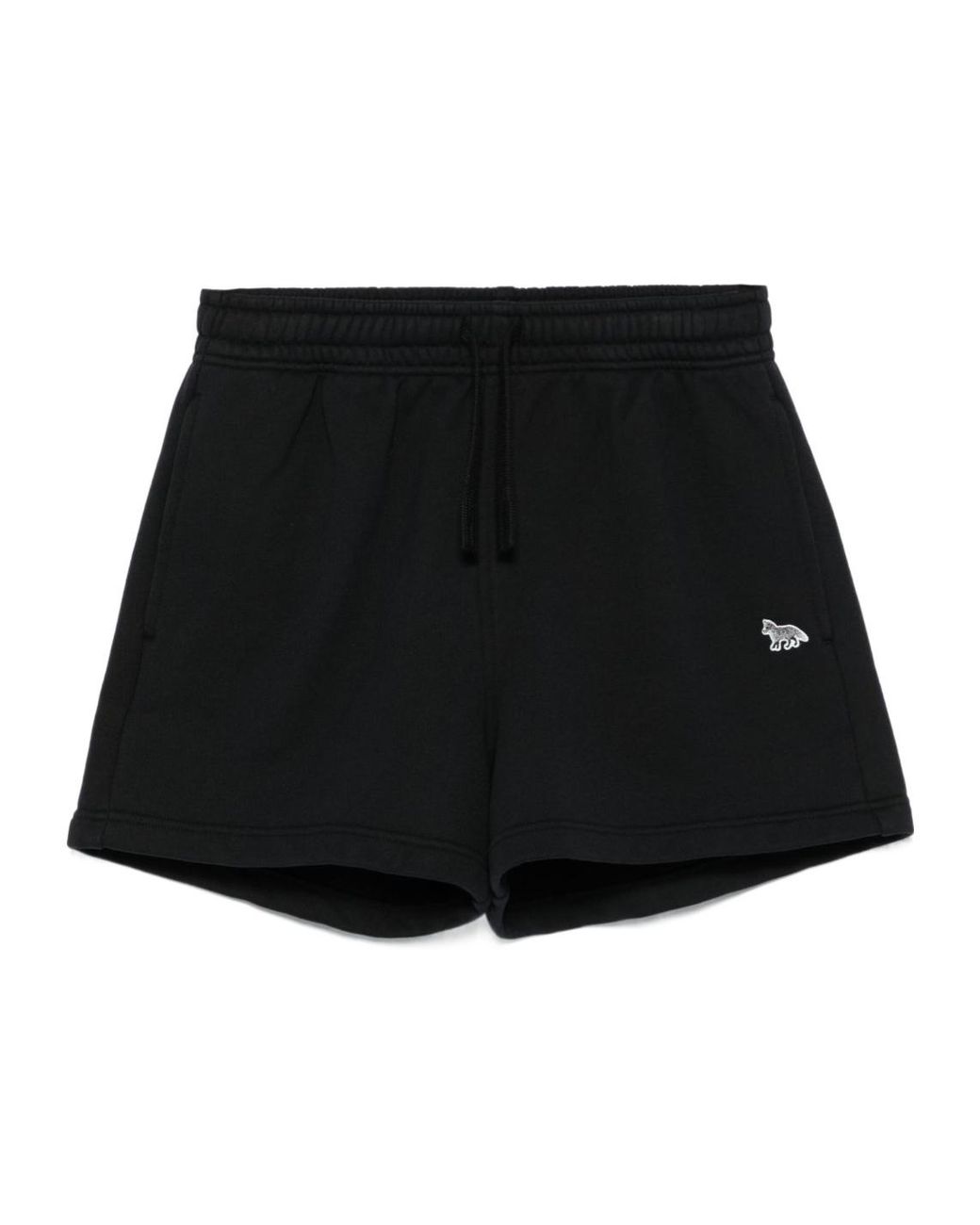 Maison Kitsuné Black Maison Kitsuné Baby Fox-Patch Drawstring Shorts