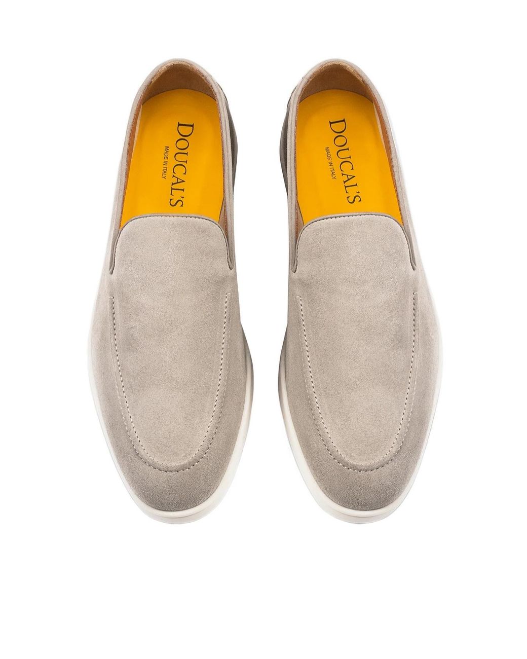 Doucal's White Round Toe Loafers for men