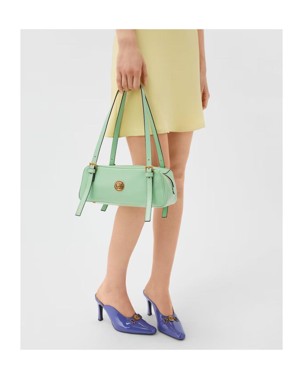 Versace Green Emblème Bowling Bag