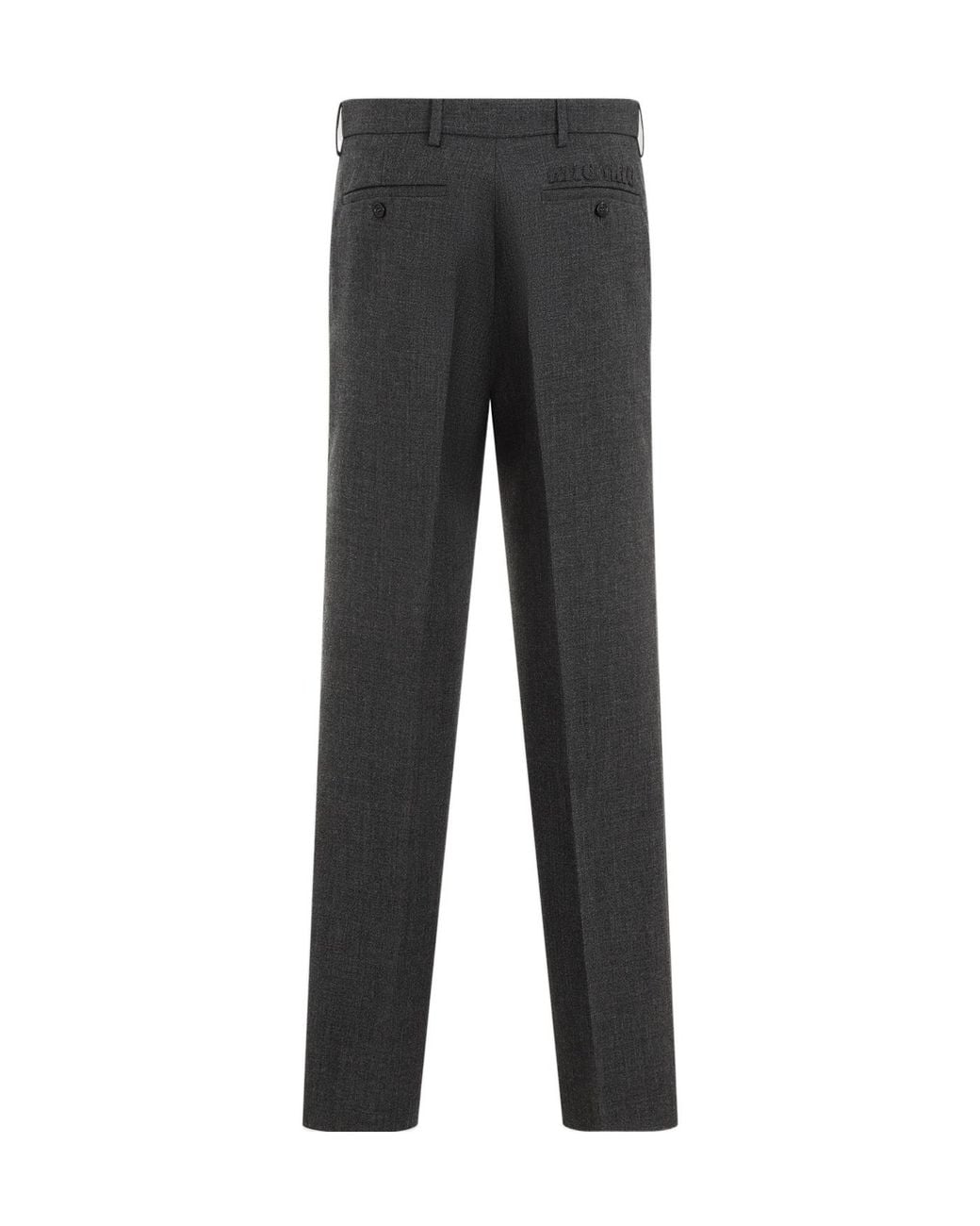 Miu Miu Gray Logo-Patch Trousers