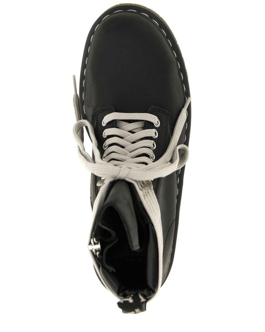 Rick Owens Black X Dr. Martens Round Toe Lace-Up Boots for men