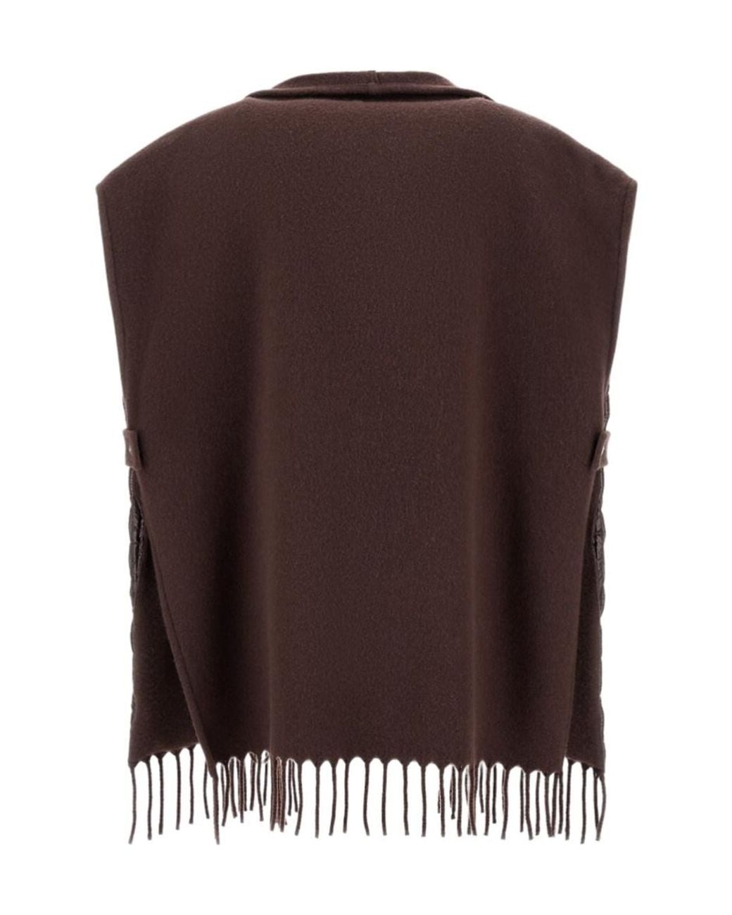 Herno Brown Fringed Down Vest