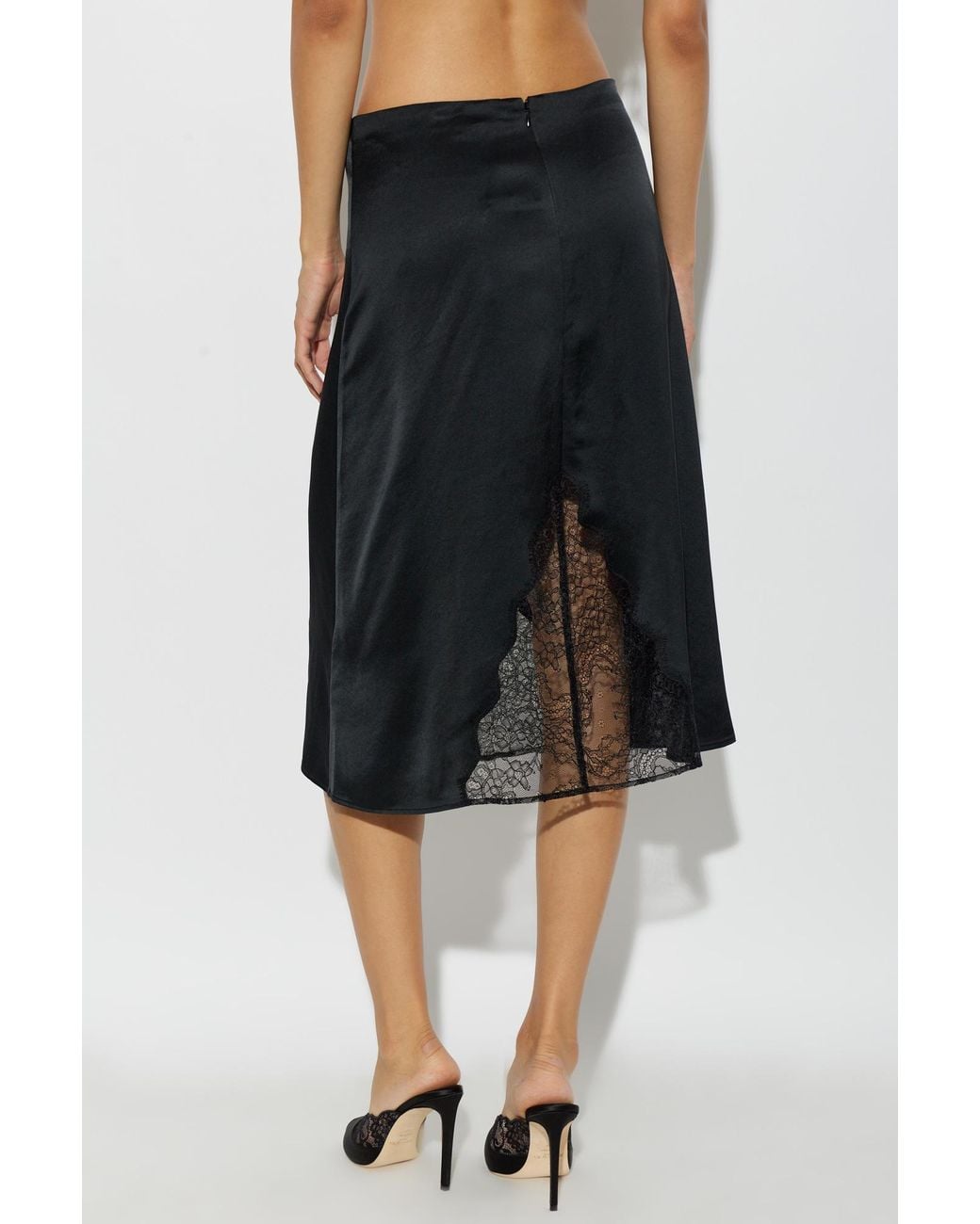 Anine Bing Black Mid-Length Skirt With Slit Detail