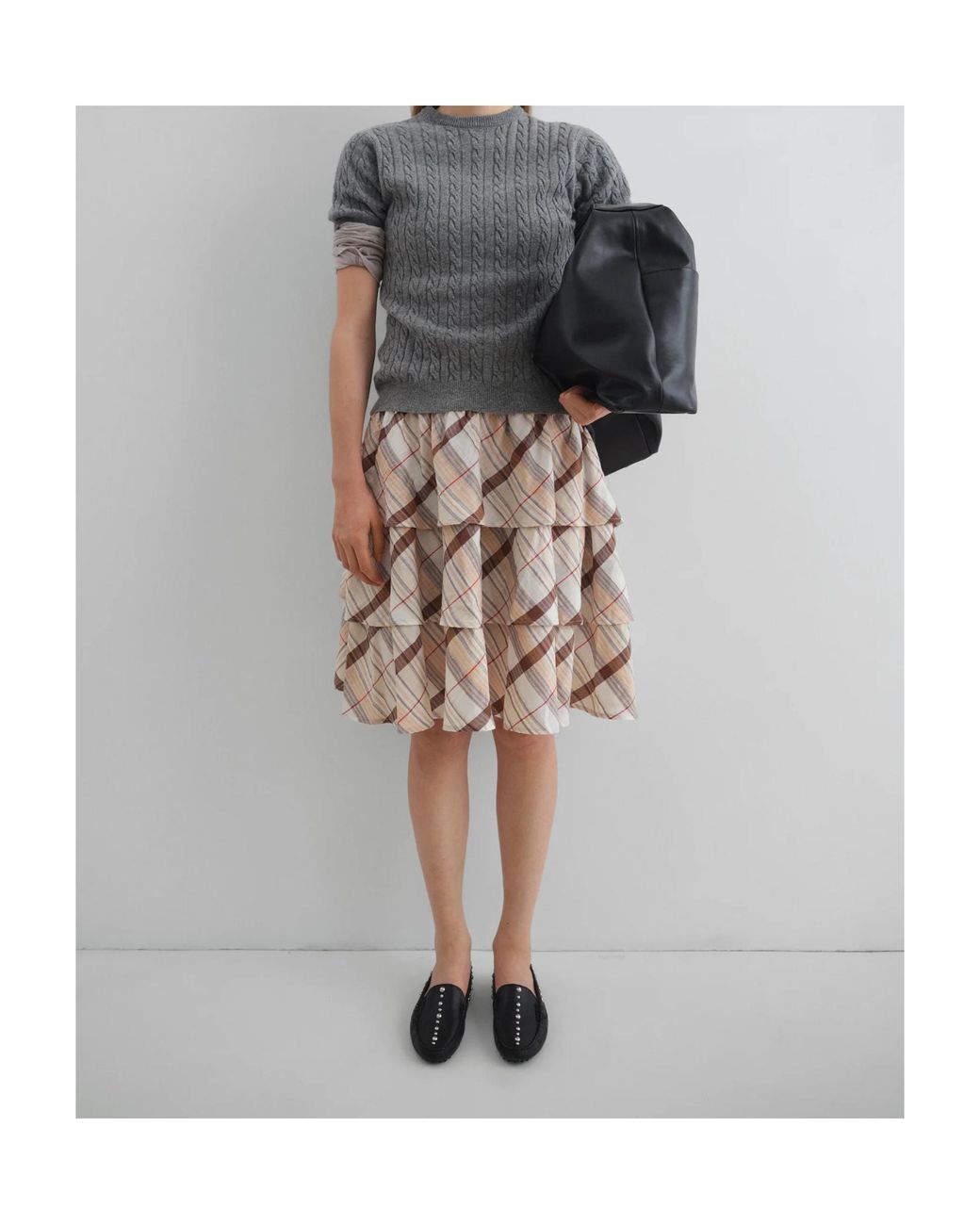 GIMAGUAS Gray Rina Cable-Knit Sweater