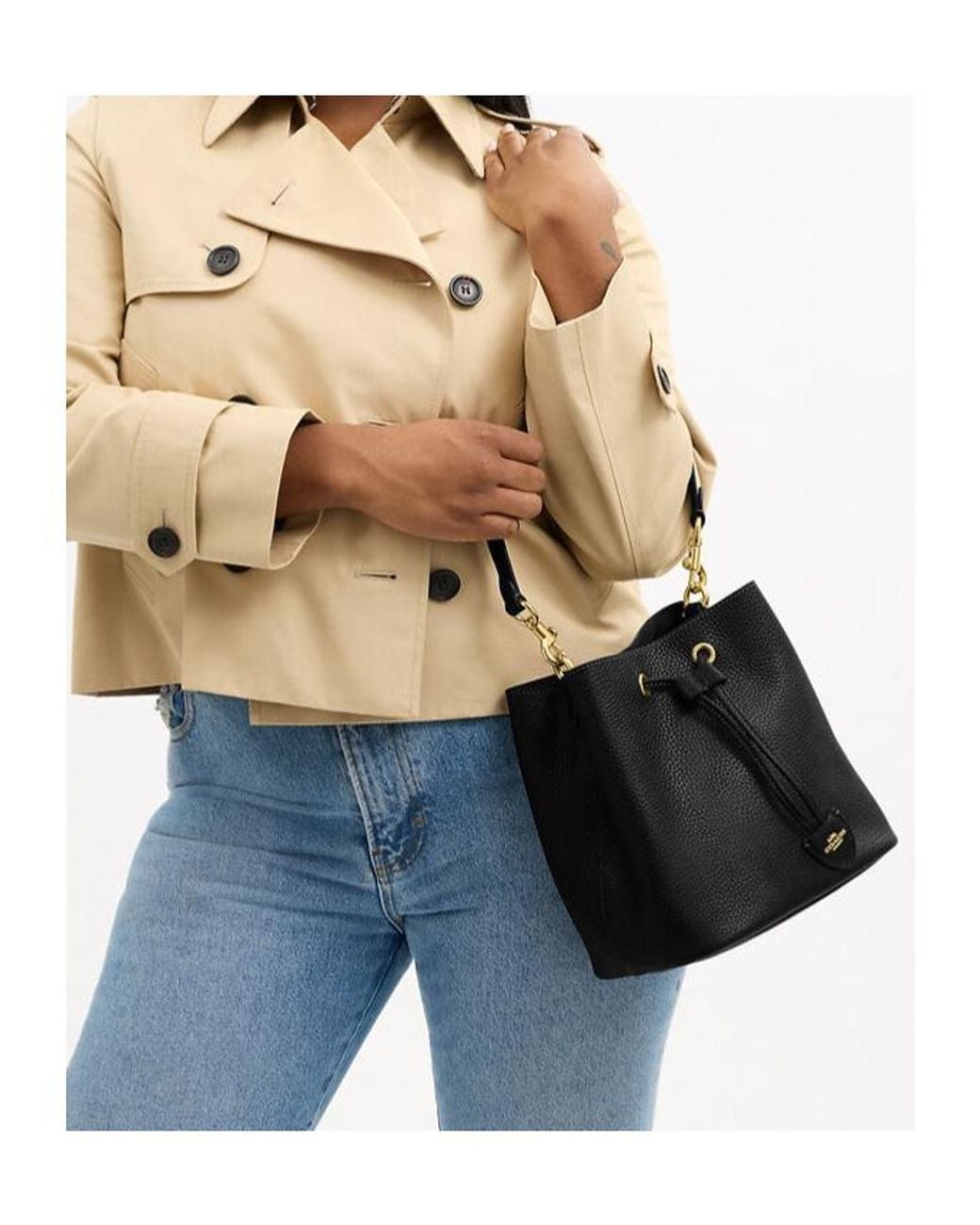 COACH Black Rowan Bucket Bag