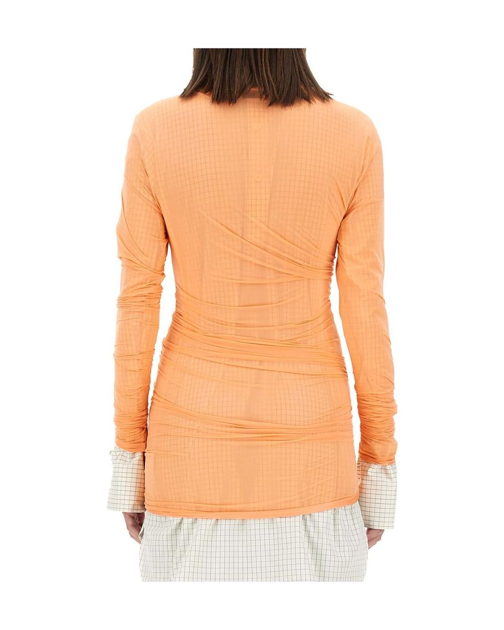 Dries Van Noten Pink Fitted Draped T-Shirt