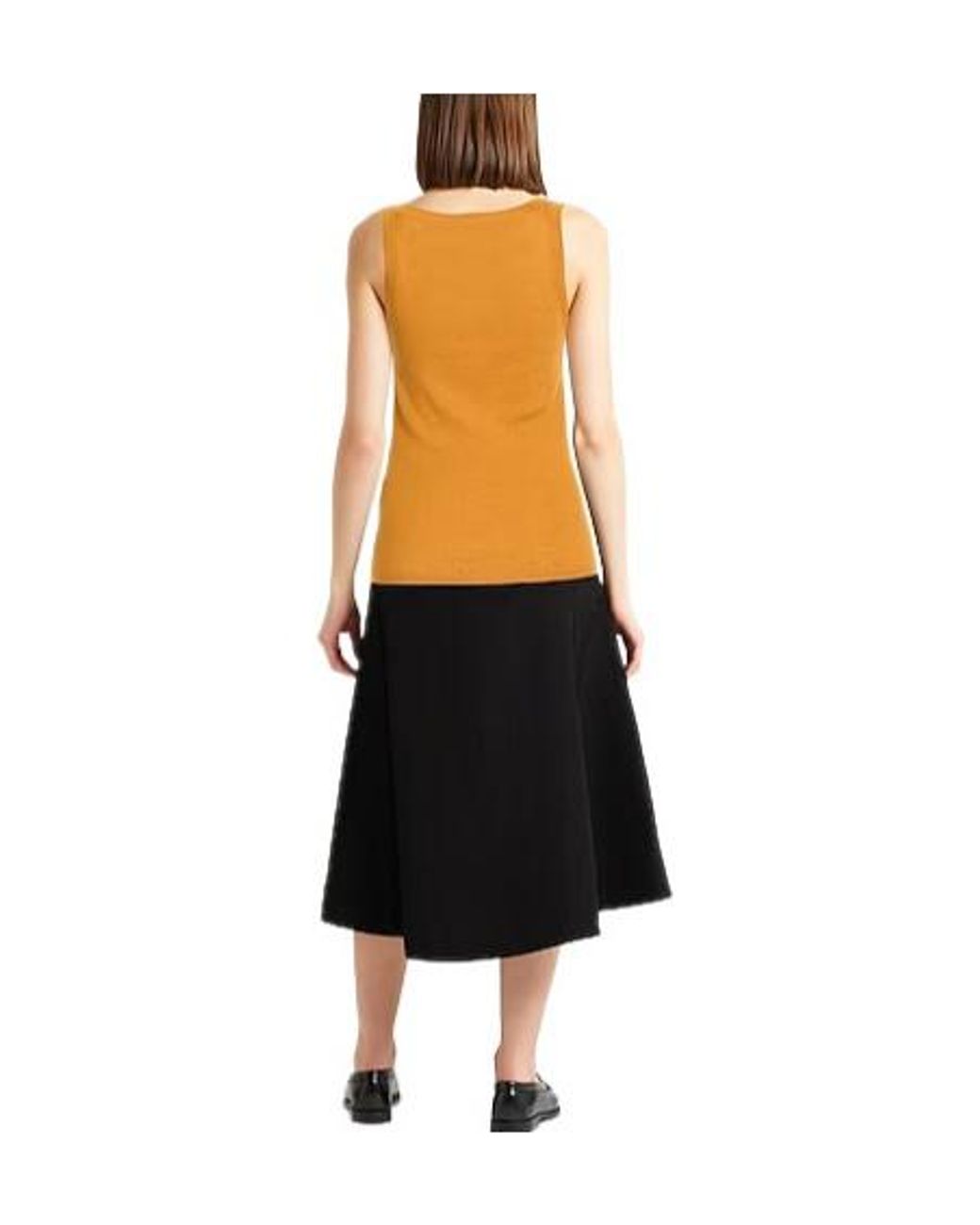 Max Mara Orange Solid Wool Knit Vest